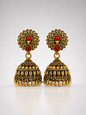 Roja Crimson Bloom Jhumkas