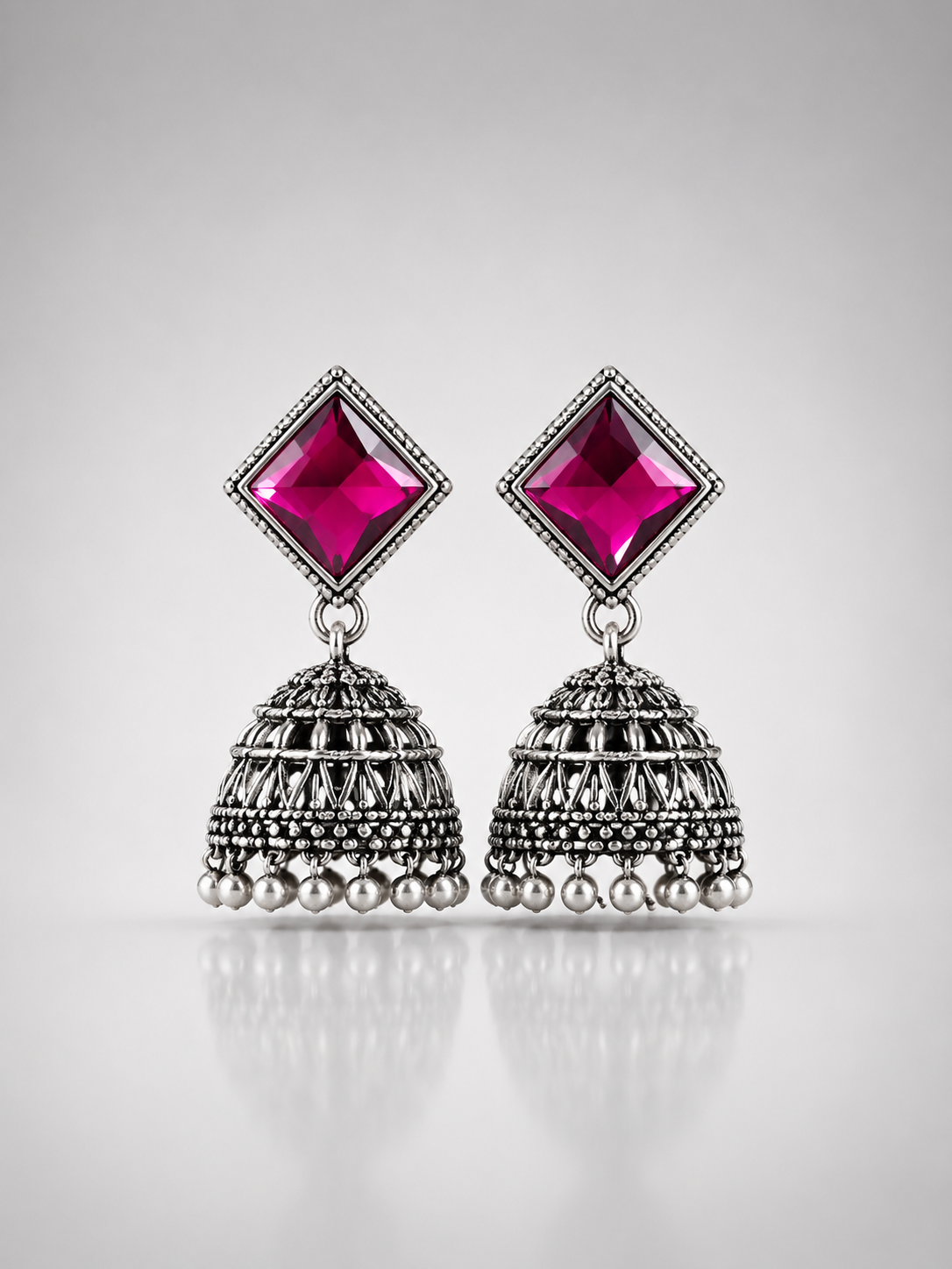 Raga Magenta Majesty Jhumkas