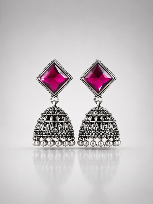 Raga Magenta Majesty Jhumkas
