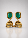 Vasudha Emerald Regal Jhumkas