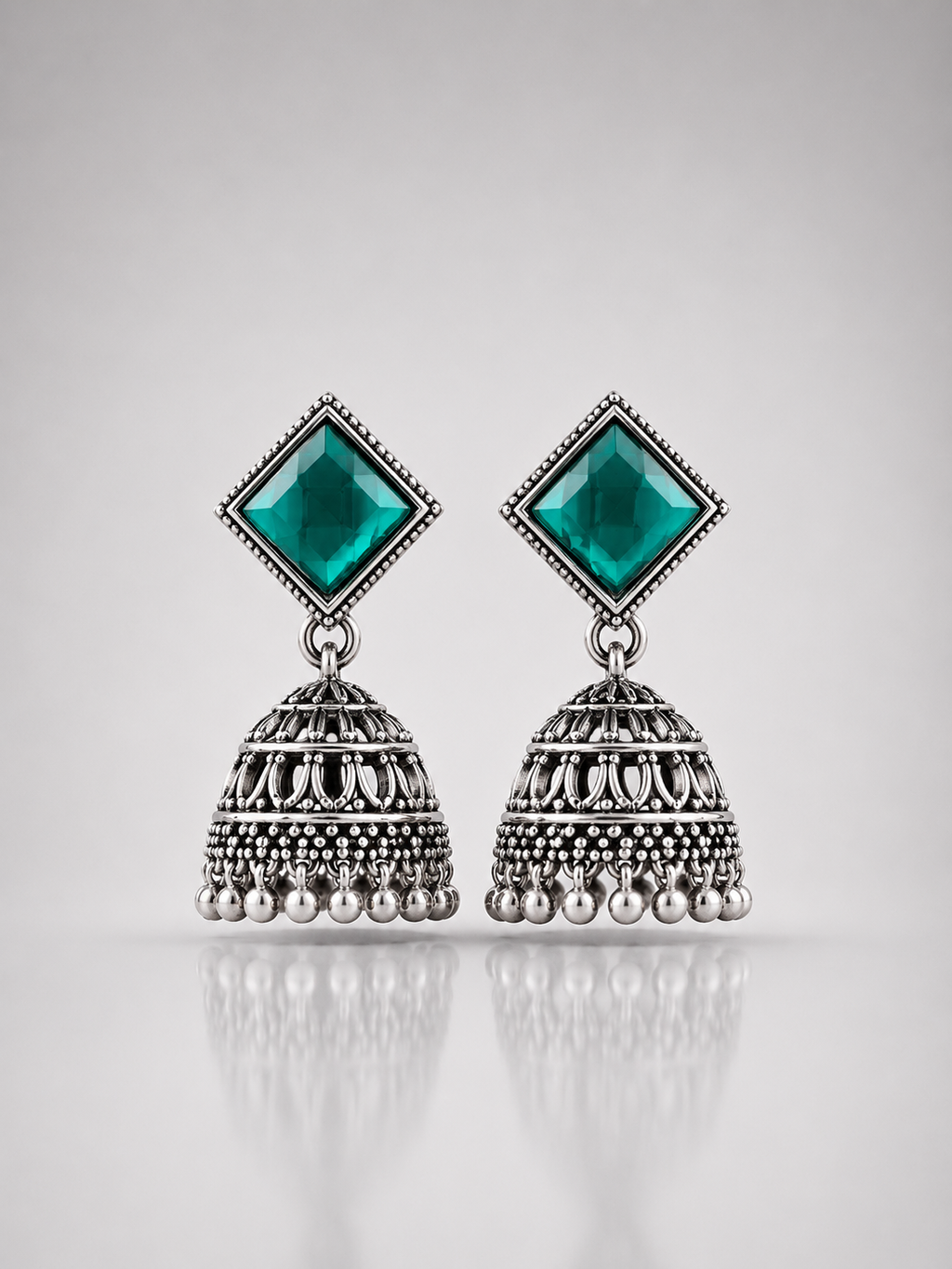 Harini Emerald Aura Jhumkas
