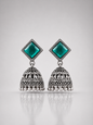 Harini Emerald Aura Jhumkas