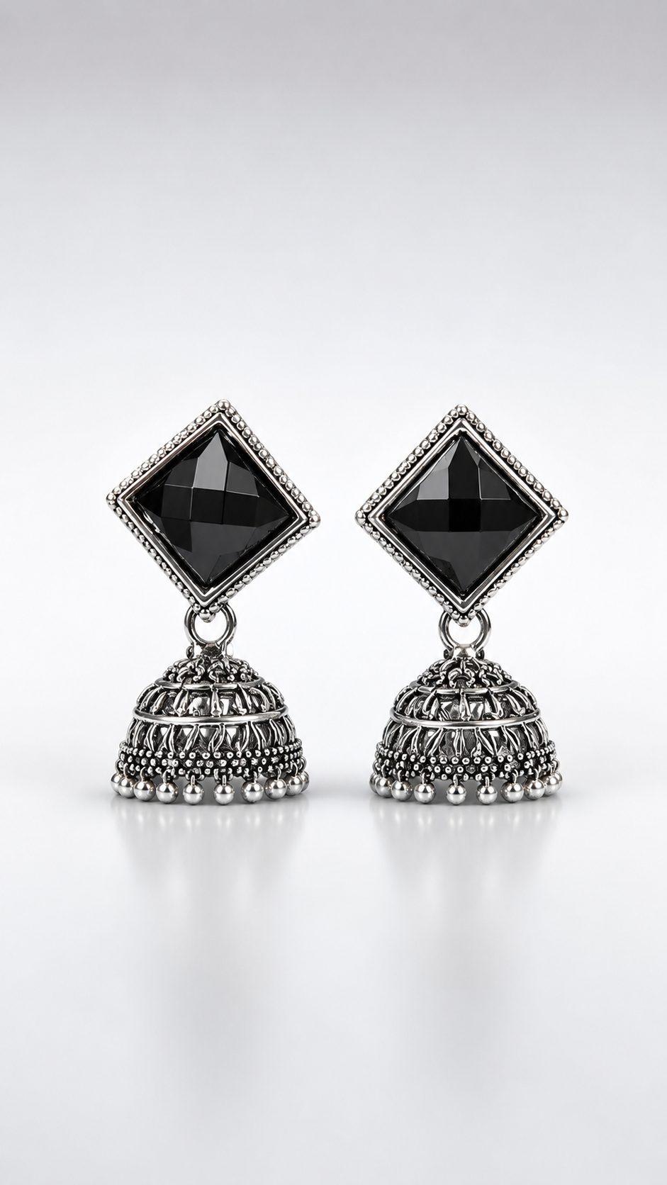 Nisha Obsidian Elegance Jhumkas