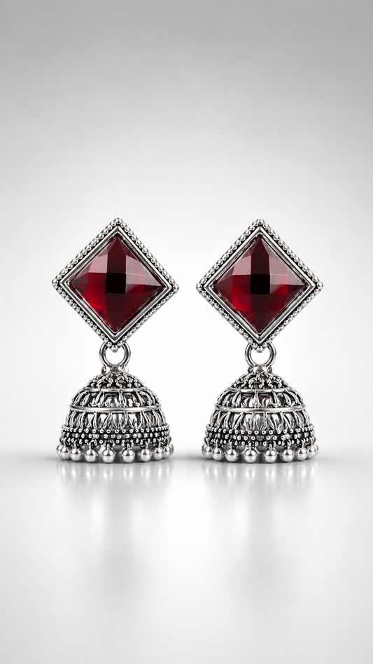 Aruna Ruby Radiance Jhumkas