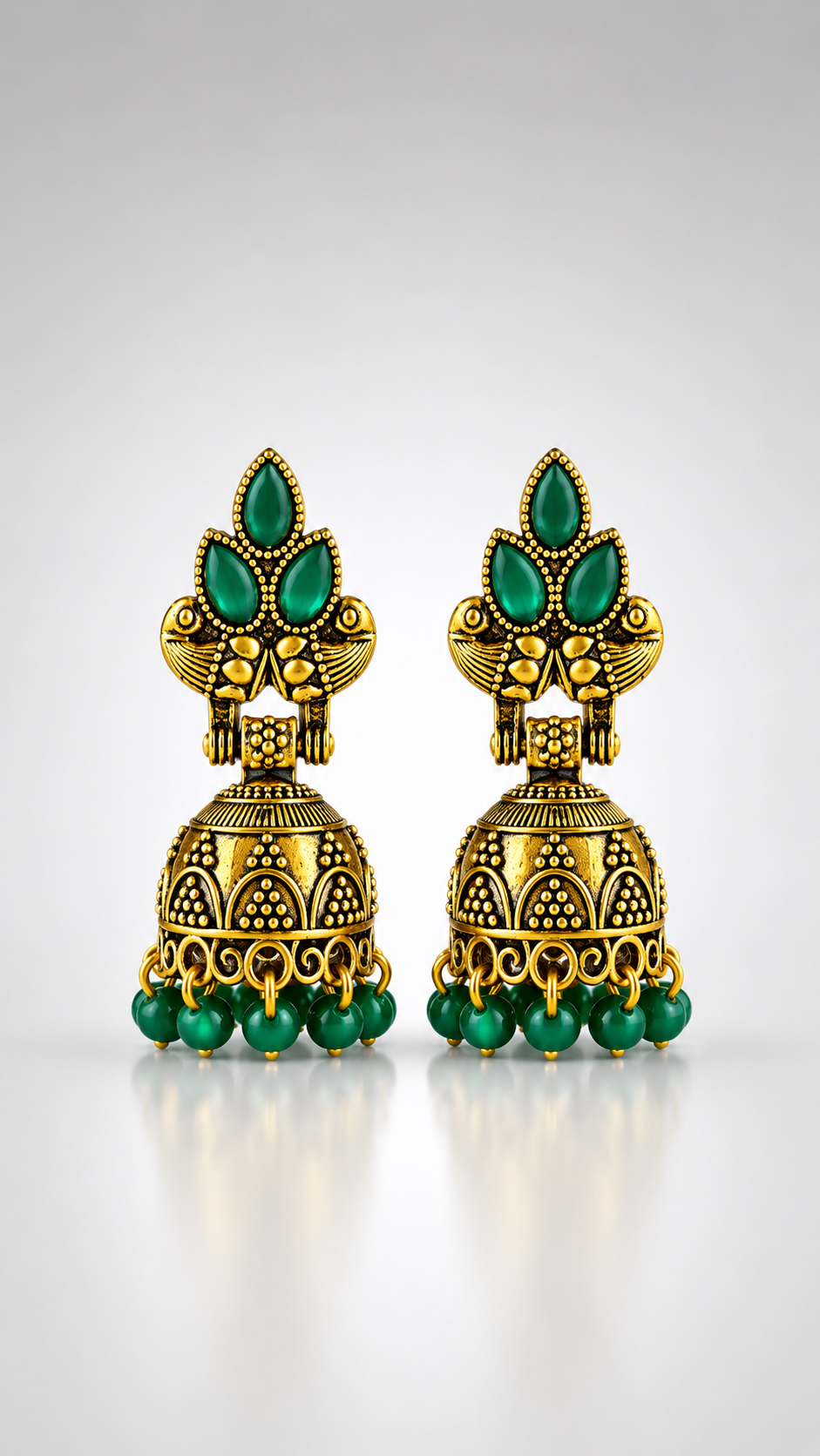Vanya Emerald Grace Jhumkas