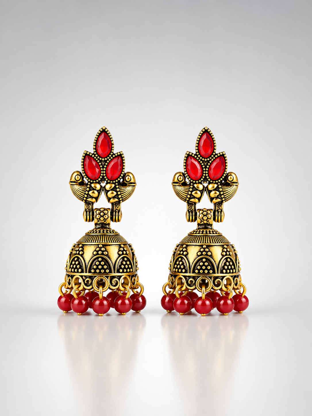 Surya Crimson Majesty Jhumkas