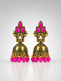Mayura Pink Blossom Jhumkas