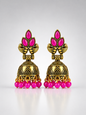 Mayura Pink Blossom Jhumkas