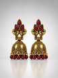 Mayura Crimson Bloom Jhumkas