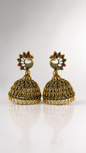 Morni Ruby Emerald Jhumka