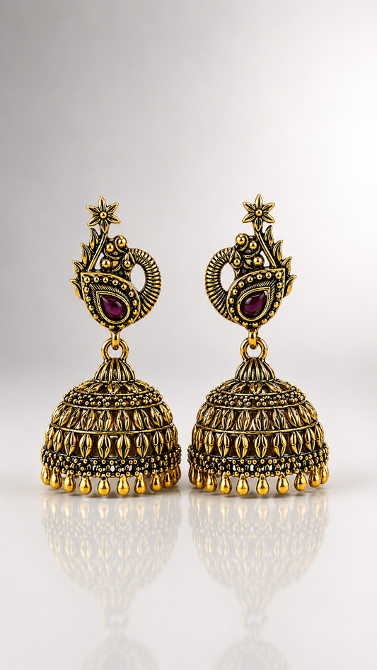Aarini Ruby Temple Jhumka
