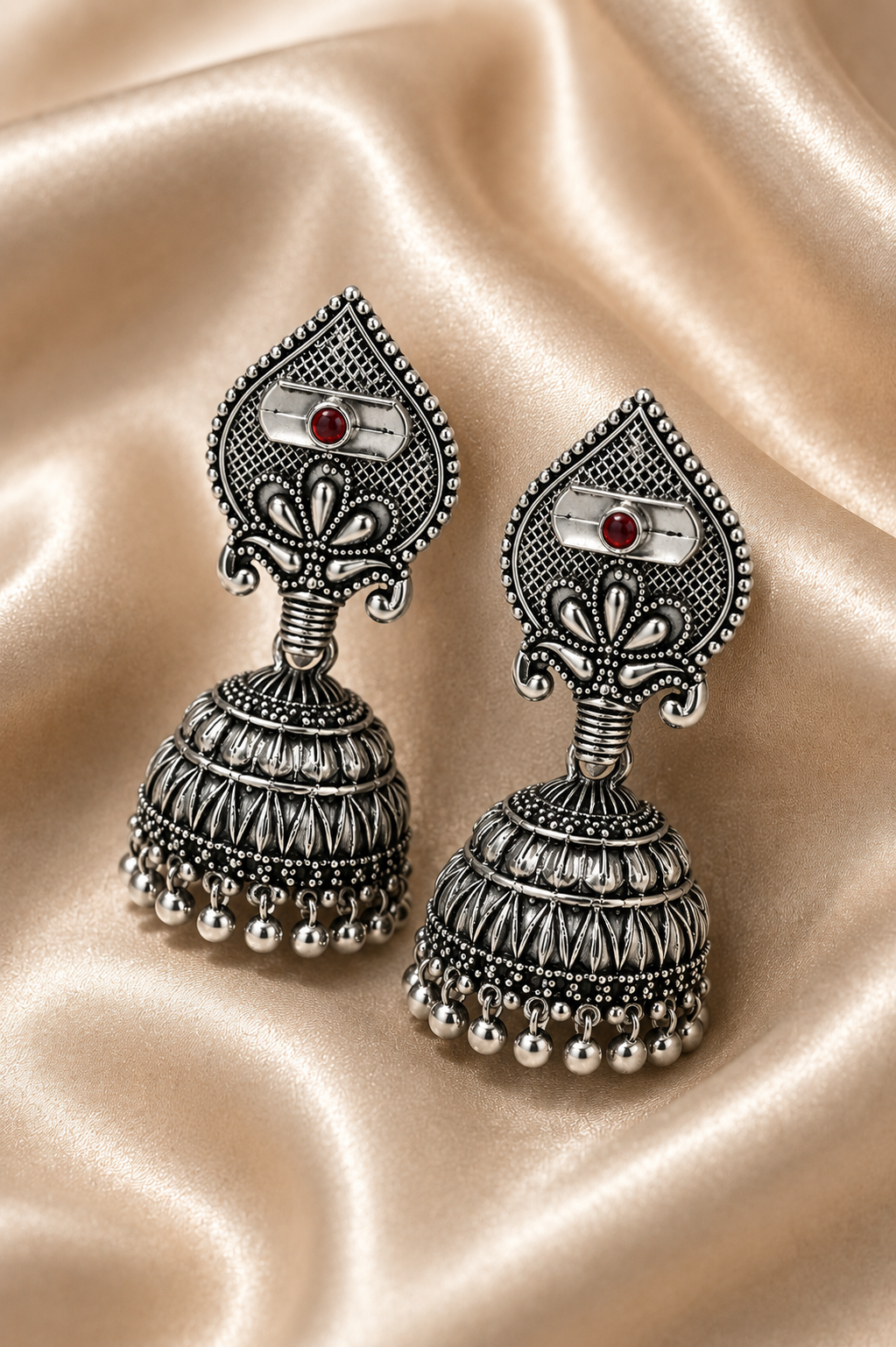Zariya Oxidised Dome Jhumka