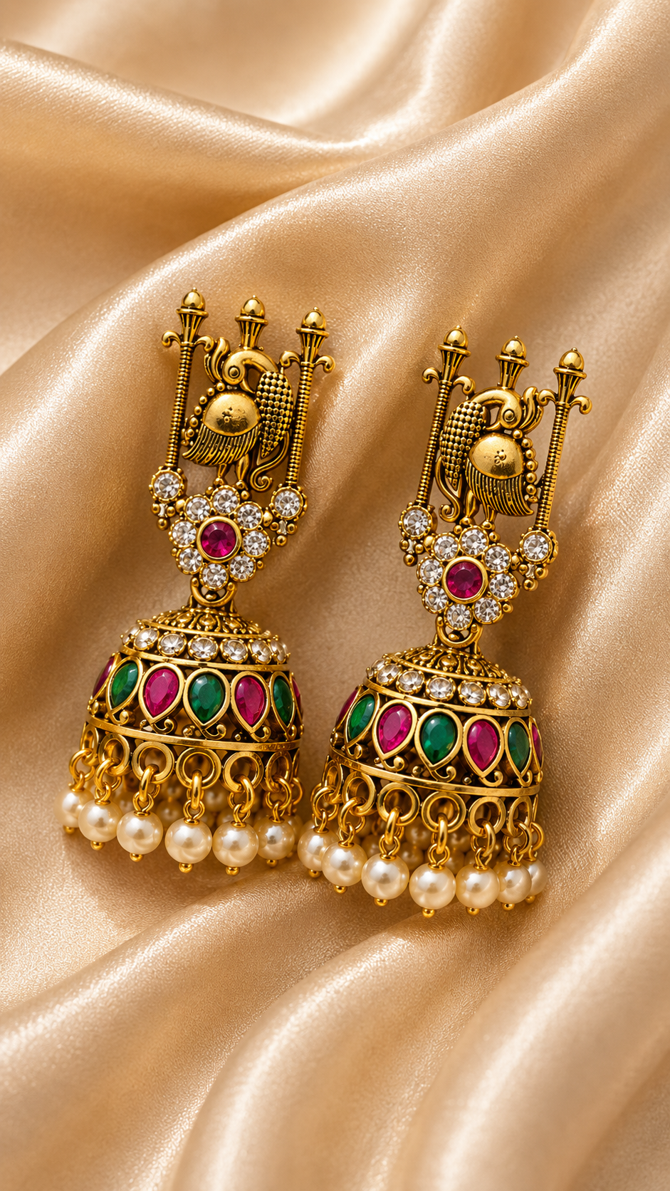 Mayura Heritage Pearl Jhumkas
