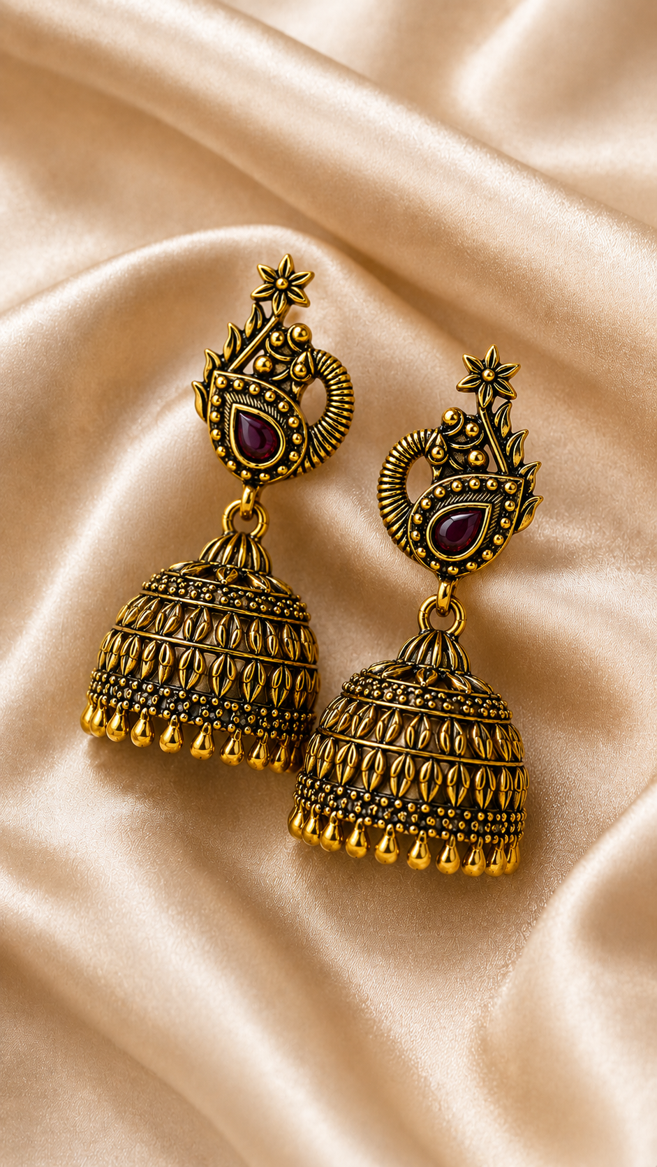 Aarini Ruby Temple Jhumka