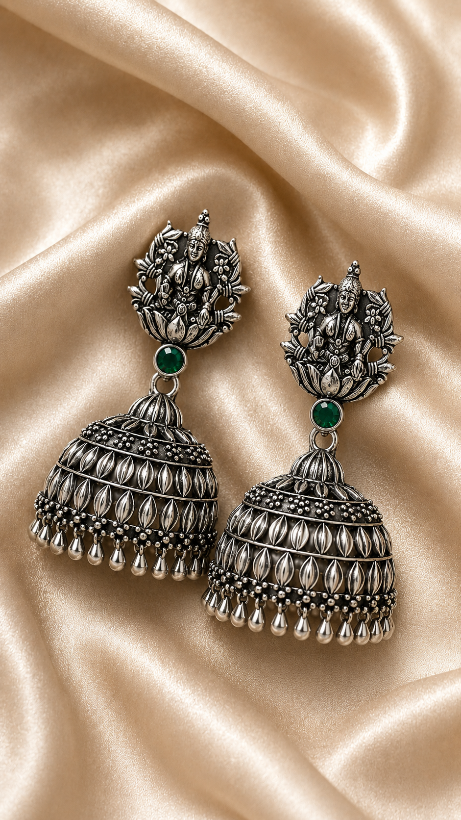 Lakshita Emerald Temple Jhumka