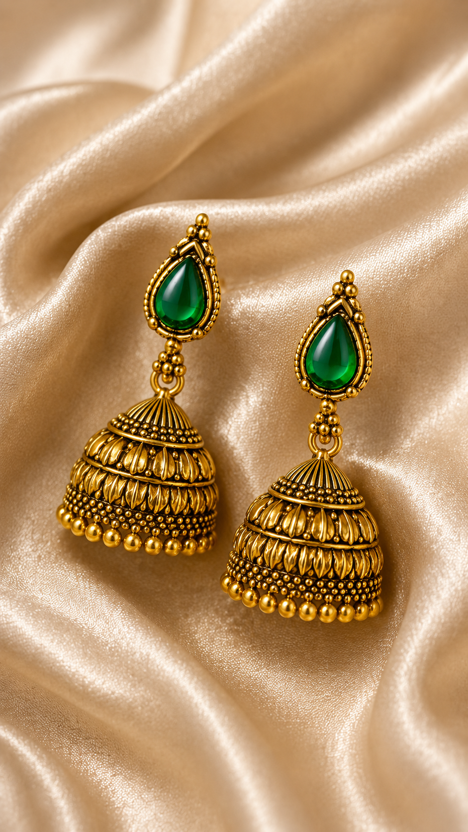 Emerald Teardrop Jhumka