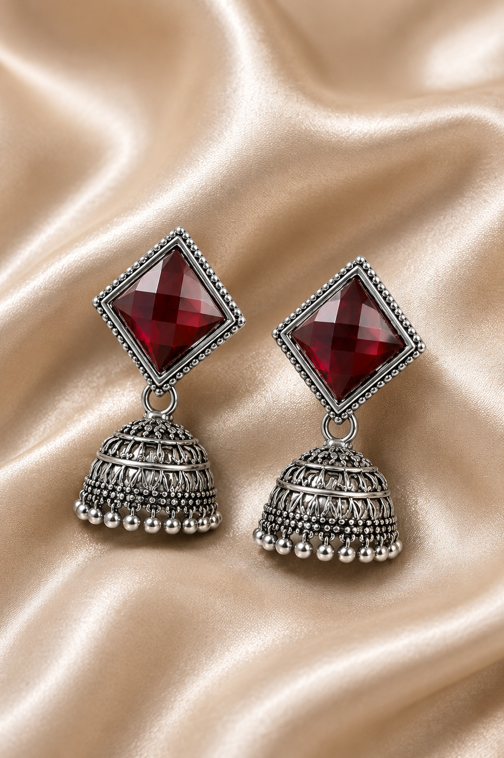 Aruna Ruby Radiance Jhumkas