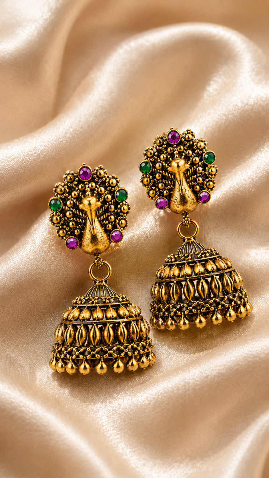 Mayura Emerald Majesty Jhumkas