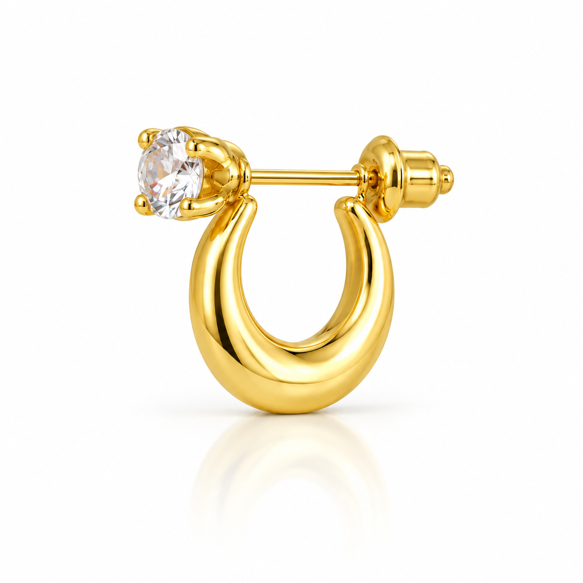 Men’s Gold Apex Crescent Stud
