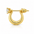 Men’s Gold Ribbed Crescent Stud