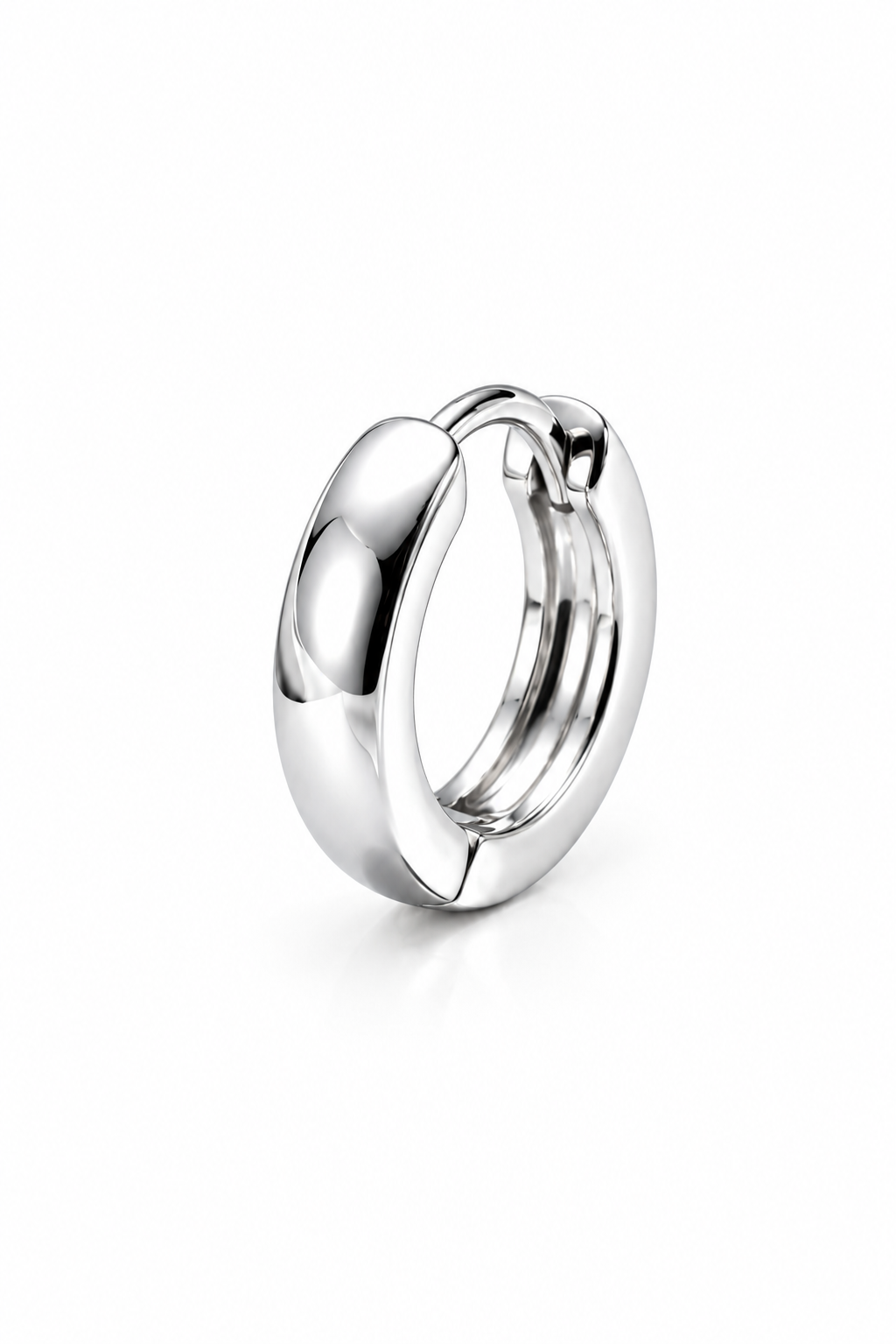 Men’s Silver Bold Edge Huggie Hoop