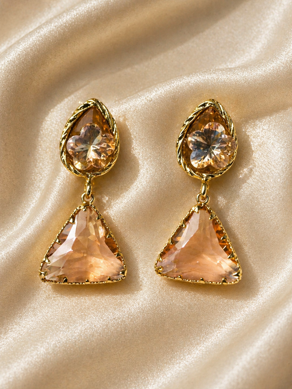 Amber Glow Crystal Drop Earrings