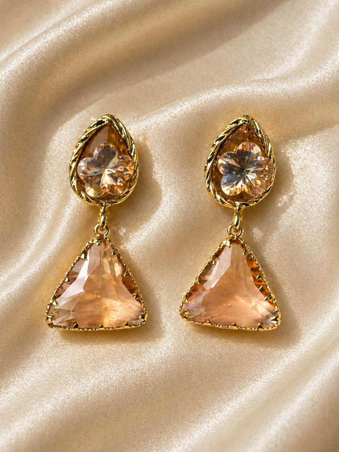 Amber Glow Crystal Drop Earrings