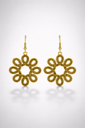 Gold Floral Drop Earrings