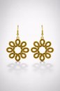 Gold Floral Drop Earrings
