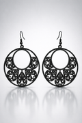 Black Oxidized Filigree Drop Earrings
