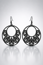 Black Oxidized Filigree Drop Earrings