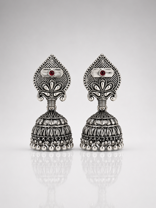 Zariya Oxidised Dome Jhumka