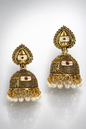 Ishira Temple Pearl Jhumka Earrings