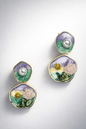 Pearl Floral Enamel Drop Earrings
