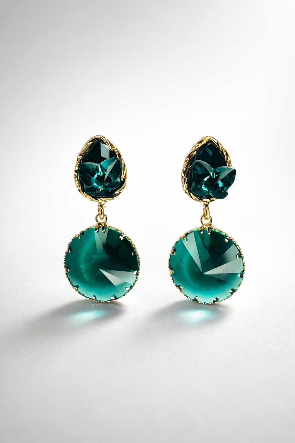 Emerald Green Crystal Drop Earrings