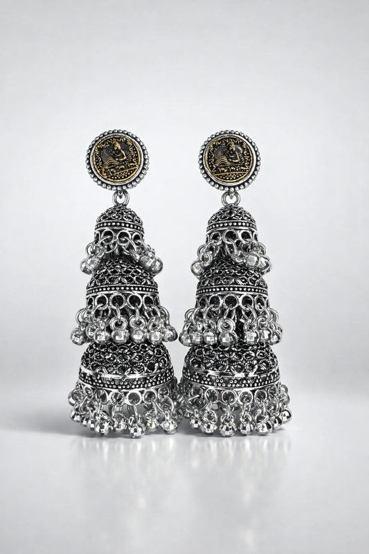 Rajsi Tiered Temple Jhumka Earrings