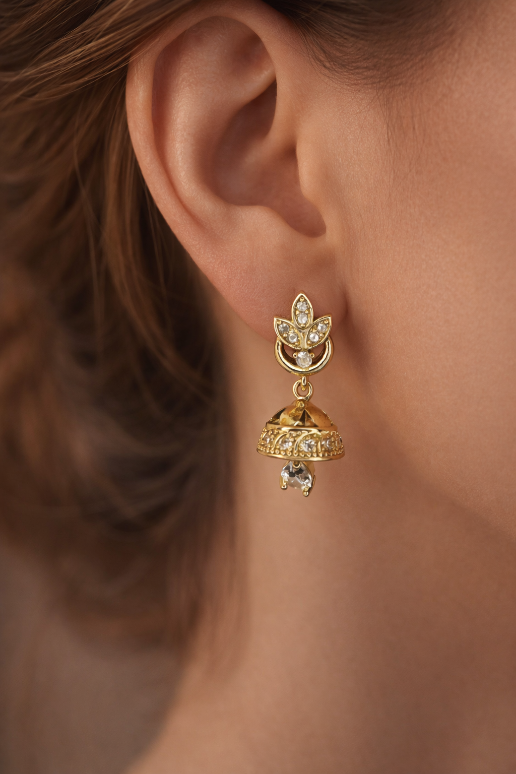 Classic Floral Jhumka Drop Earrings