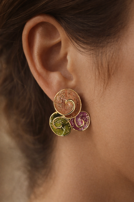 Celeste Swirl Statement Stud Earrings