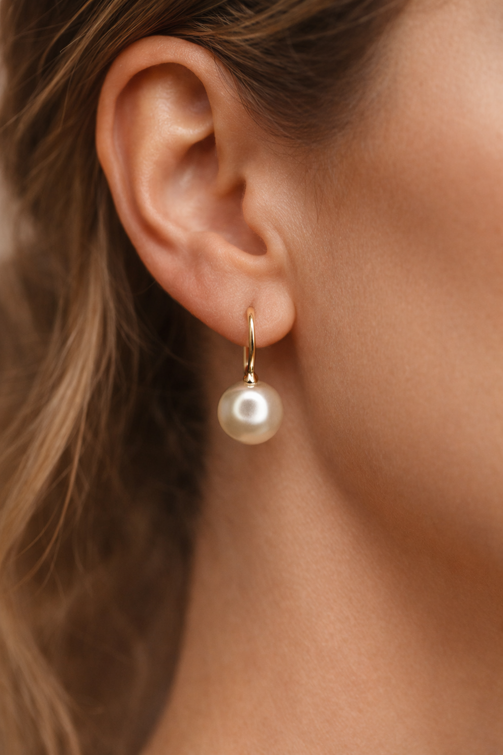 Classic Pearl Drop Stud Earrings