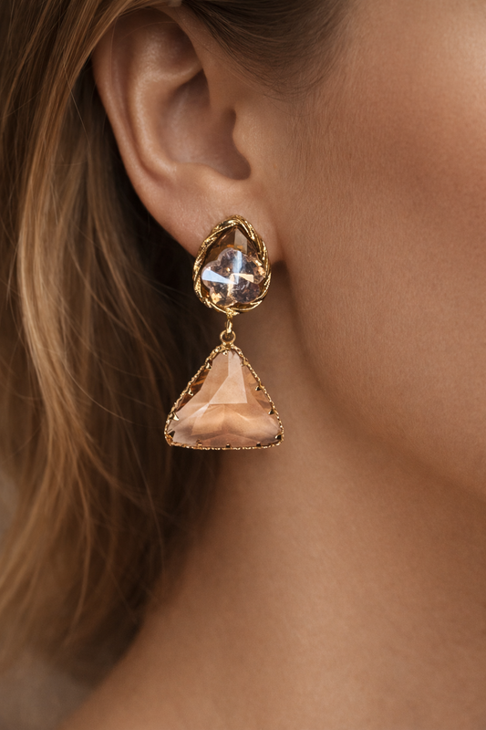 Amber Glow Crystal Drop Earrings