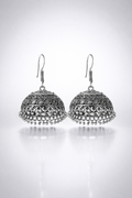 Sana Leaf Engraved Jhumka Earrings