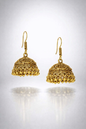 Naira Gold Bead Jhumka Earrings