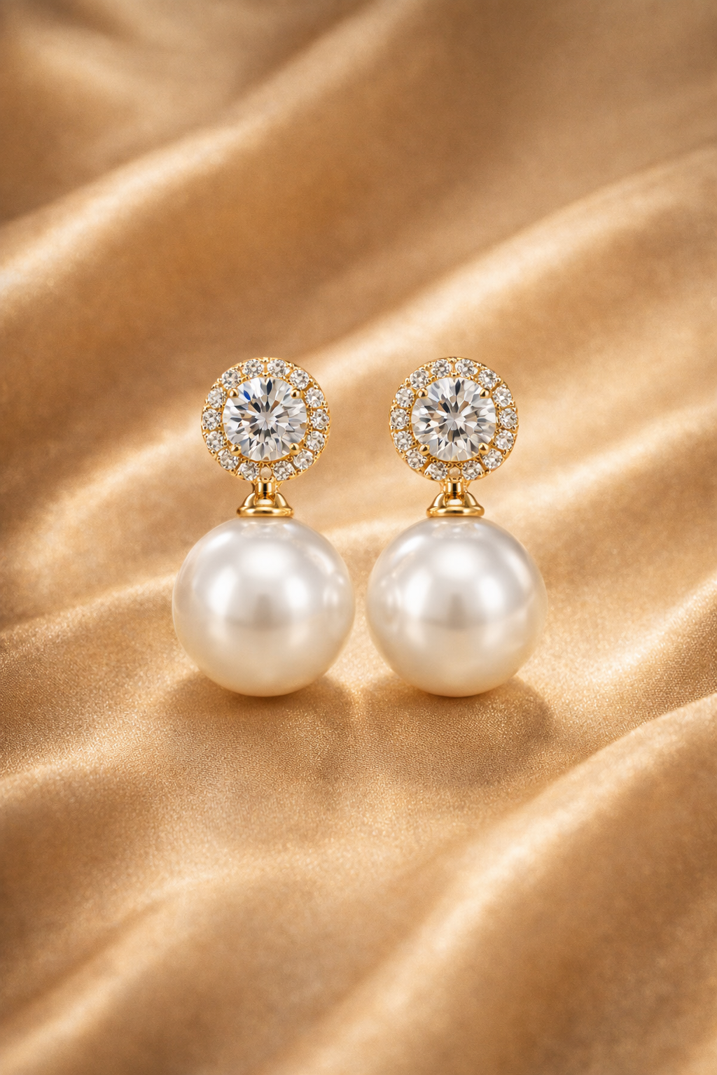 Pearl Radiance Halo Drop Earrings