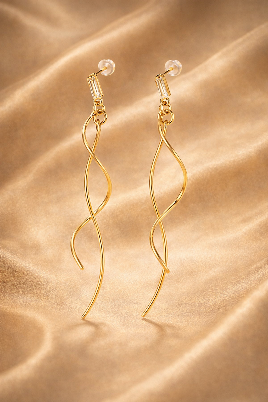 Golden Infinity Twist Tassel Earrings