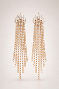 Regal Crystal Fringe Drop Earrings