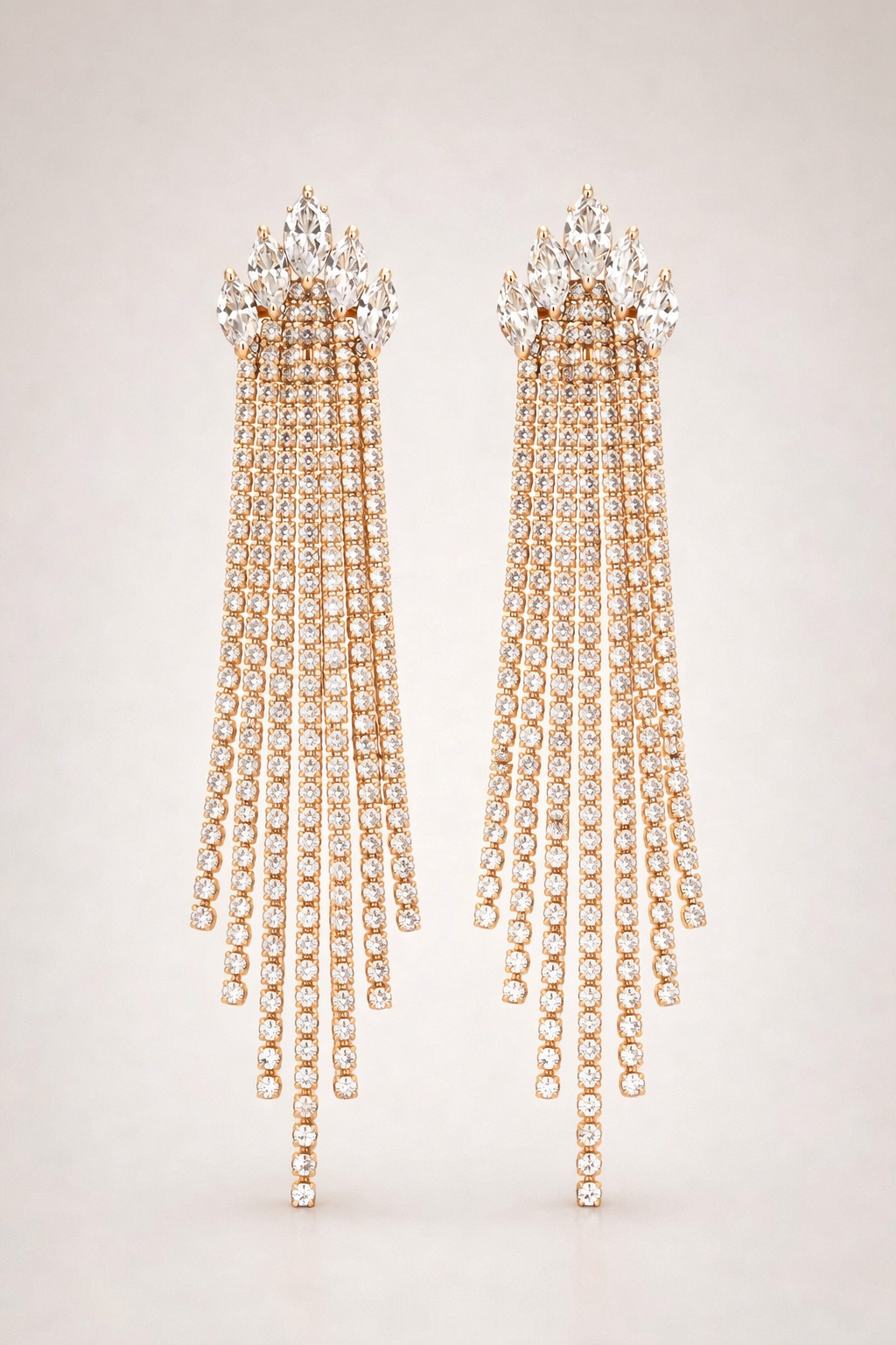 Regal Crystal Fringe Drop Earrings