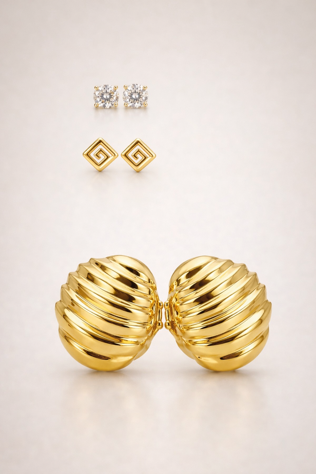 Trio Luxe Stud Earrings Set