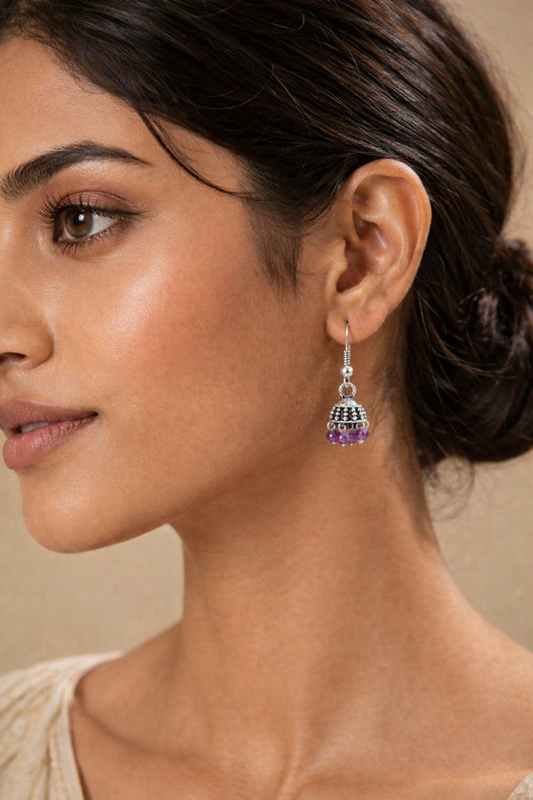 Violet Whisper Mini Jhumka Earrings