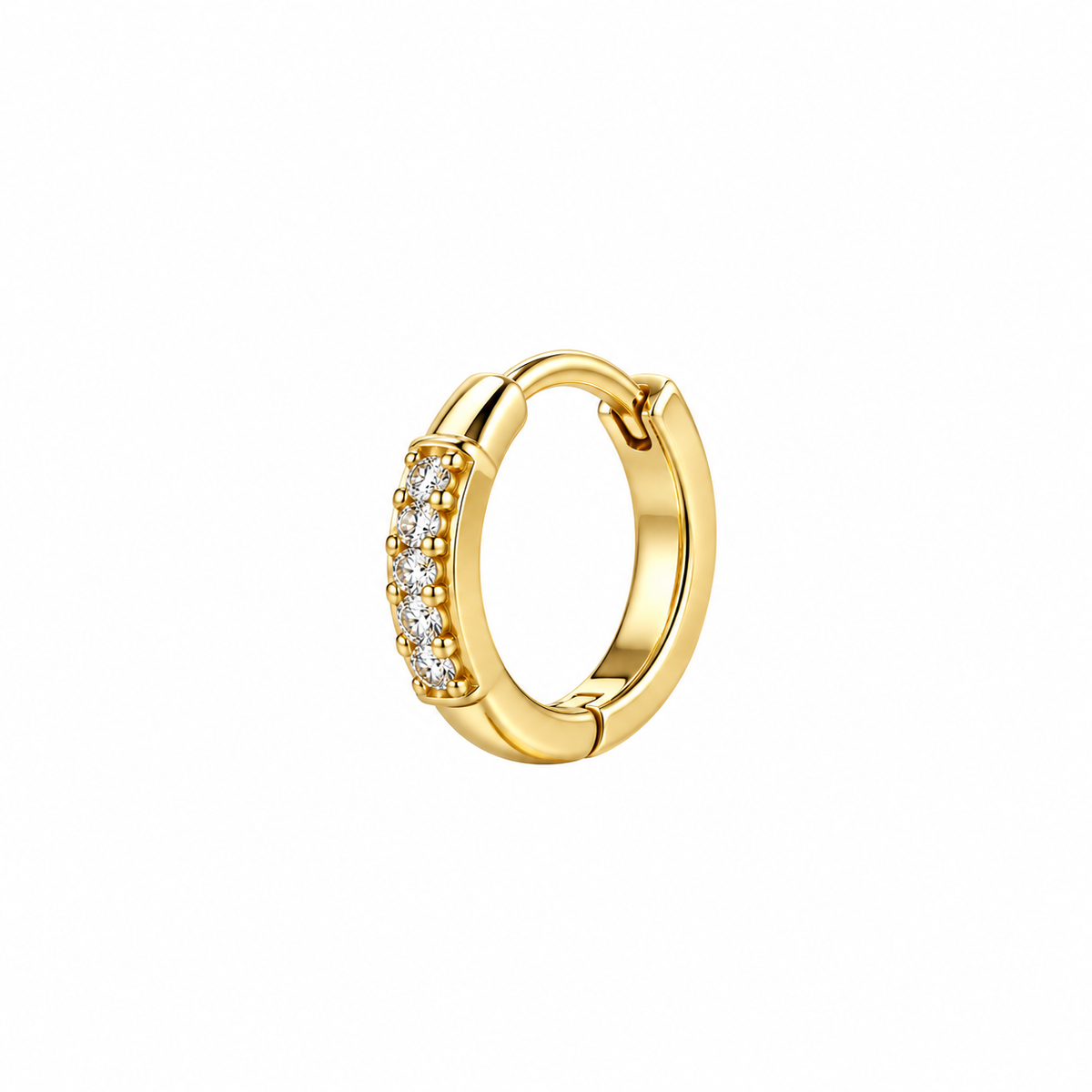 Beaded Pavé Huggie Earrings