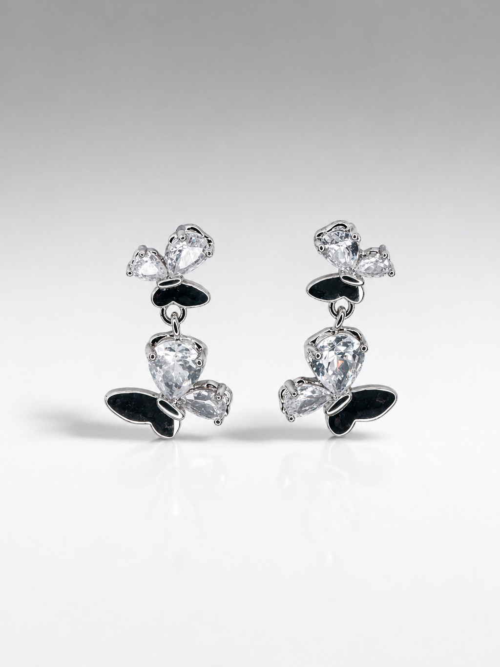 Crystal Butterfly Drop Earrings